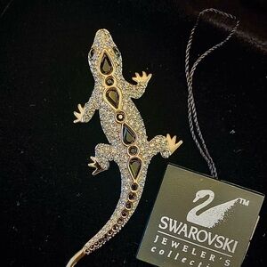 Swarovski Lizard Pin Vintage 80’s, Swan logo